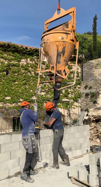 Reconstruction d'un mur de soutènement