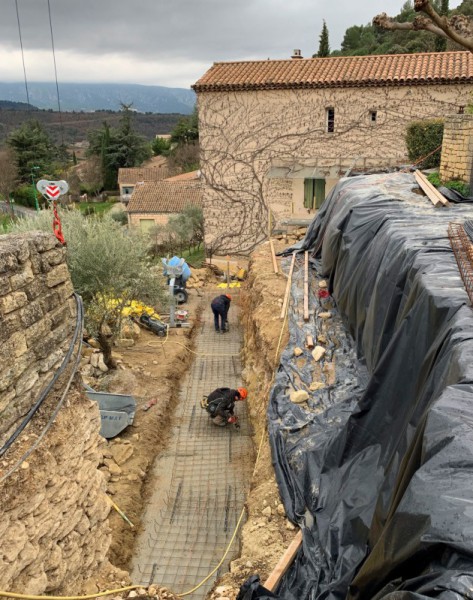 Reconstruction d'un mur de soutènement